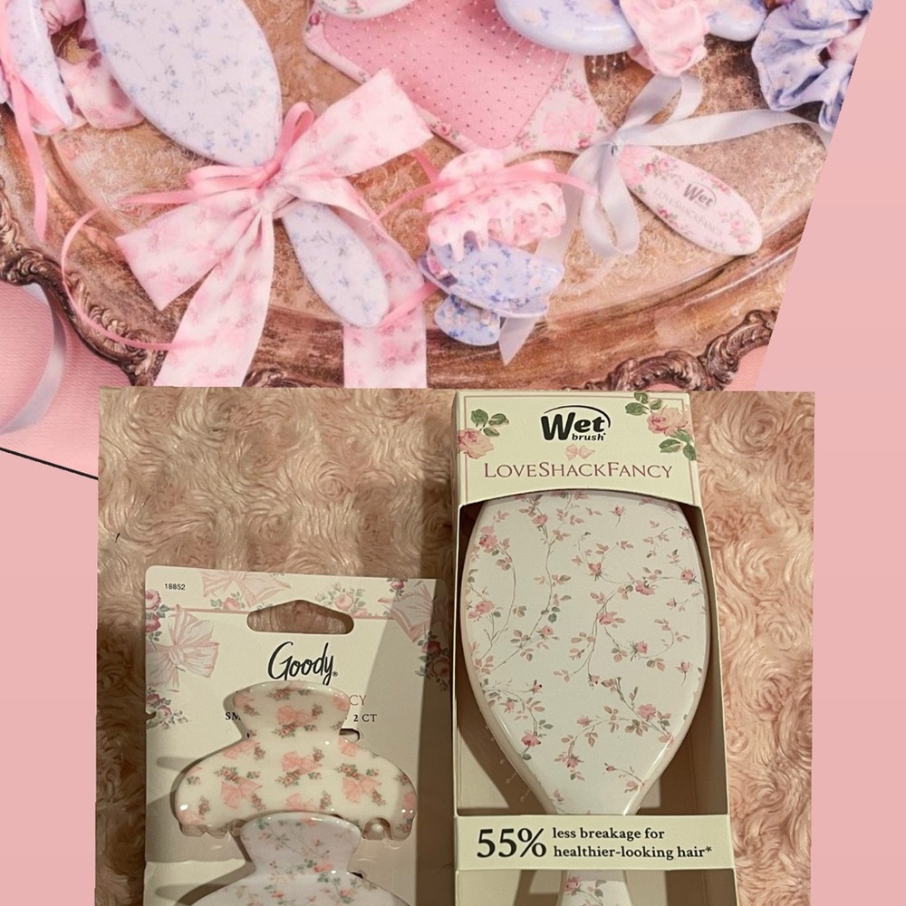 Wet Original brush & 2 small hair clips  Fancy Rosa Beaux English Ivy Loveshack